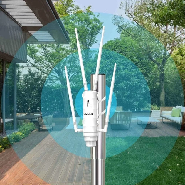 Уличный Wi-Fi роутер Wavlink AC1200 WL-WN572HG3 / 2.4 и 5 ГГц / IP65 / Passive PoE / 4 внешние антенны 7dBi / Белый (102194914) - Б/У - изображение 6