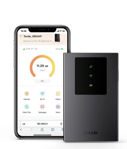 Мобильный 4G Wi-Fi роутер Tenda MF3 / 2100 мАч / до 286 Мбит/с / Type-C / Черный (102190380) - Фото 4 Мобильный 4G Wi-Fi роутер Tenda MF3 / 2100 мАч / до 286 Мбит/с / Type-C / Черный (102190380) - изображение 4