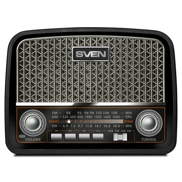 Радіоприймач SVEN SRP-555 Grey FM/AM/SW, USB, microSD, ліхтарик - зображення 2