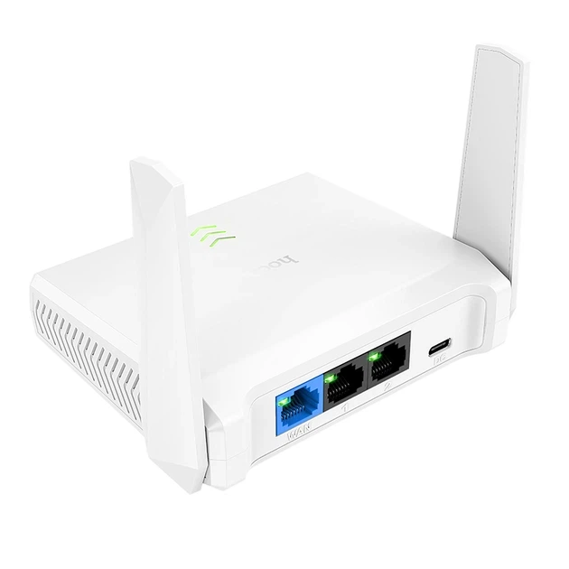 Маршрутизатор Hoco HI36 Wi-Fi 4, 2.4 ГГц, до 300 Мбіт/с, білий - Фото 4 Маршрутизатор Hoco HI36 Wi-Fi 4, 2.4 ГГц, до 300 Мбіт/с, білий - изображение 4