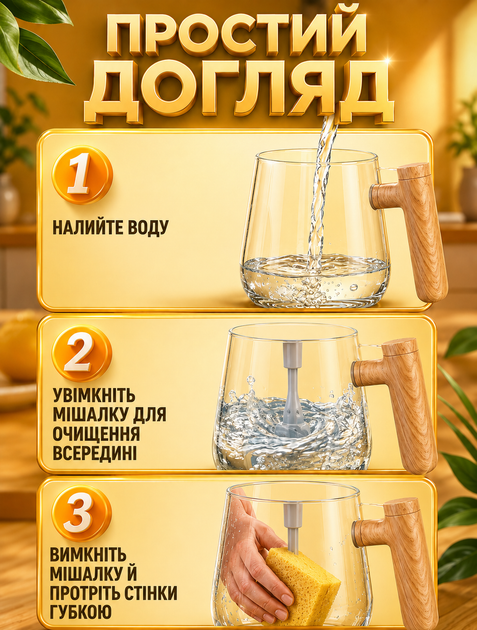 Стеклянная чашка блендер Sunroz Coffee stirring cup 400мл кружка мешалка - изображение 8