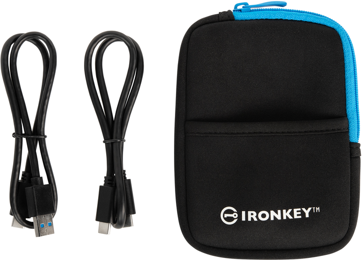 Портативний SSD Kingston IronKey Vault Privacy 80 960 ГБ USB 3.2 Gen 1 Type-C (IKVP80ES/960G), синій - изображение 7