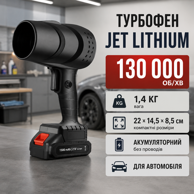 Воздуходувка аккумуляторная 130000 об мин турбофен для автомобиля беспроводной Jet Lithium портативный турбовентилятор для продувки пыли мусора салона труднодоступных мест - Фото 1 Воздуходувка аккумуляторная 130000 об мин турбофен для автомобиля беспроводной Jet Lithium портативный турбовентилятор для продувки пыли мусора салона труднодоступных мест - изображение 1
