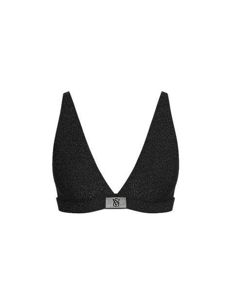 Бралет Victoria's Secret The T-shirt Shine Cotton Wireless Plunge Bralette L Чорний (27189334) - зображення 4