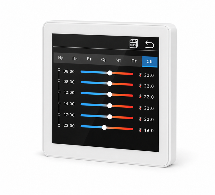 Кімнатний сенсорний термостат з WiFi управлінням Tervix Pro Line WiFi TouchScreen Thermostat (котел), білий (114351) - зображення 4