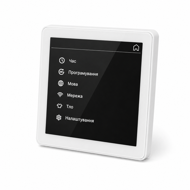 Кімнатний сенсорний термостат з WiFi управлінням Tervix Pro Line WiFi TouchScreen Thermostat (котел), білий (114351) - зображення 2