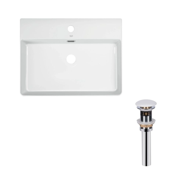 Раковина подвесная Qtap Nando 600х420 прямоугольная, белая (QT12112173WN47326) - изображение 4