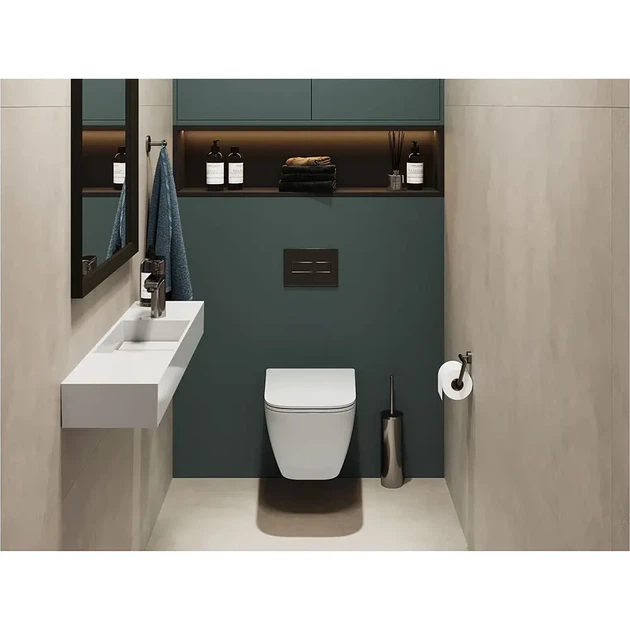 Умывальник подвесной Miraggio Toni L 850x220 прямоугольный, белый - изображение 7