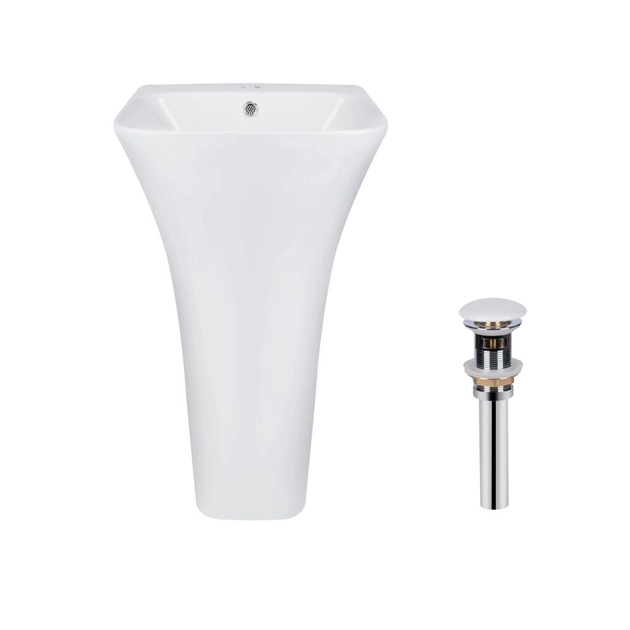 Раковина напольная Qtap Crow 825х425 прямоугольная, белая (QT0511G315WN47321) - изображение 3