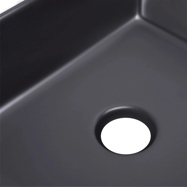 Раковина накладная Qtap Tern 480х370 прямоугольная, черная матовая (QT176069MB) - изображение 3