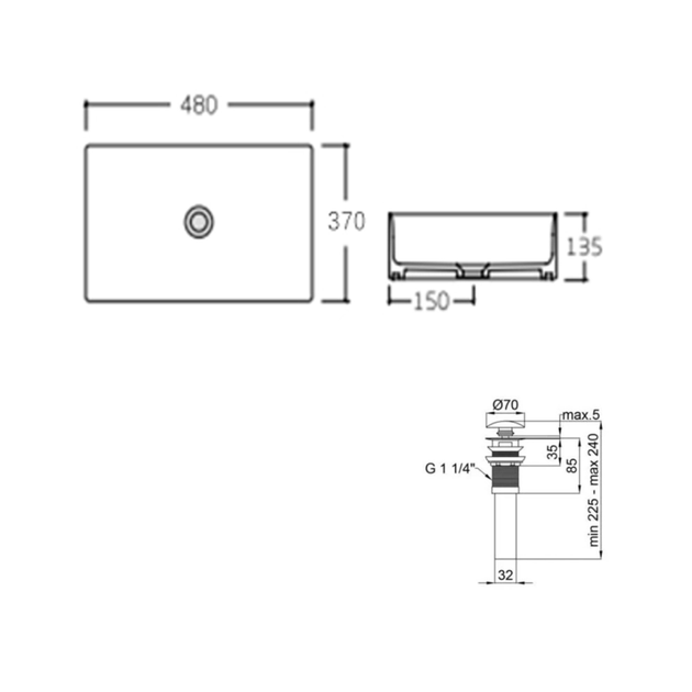 Раковина накладная Qtap Tern 480х370 прямоугольная, черная матовая (QT172074MBMBN47300) - Фото 6 Раковина накладная Qtap Tern 480х370 прямоугольная, черная матовая (QT172074MBMBN47300) - изображение 6