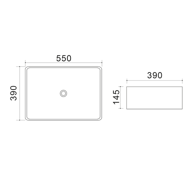 Умывальник накладной Mixxus Premium Quadro-0108 550х390 прямоугольный, серый матовый (MP6652) - изображение 9