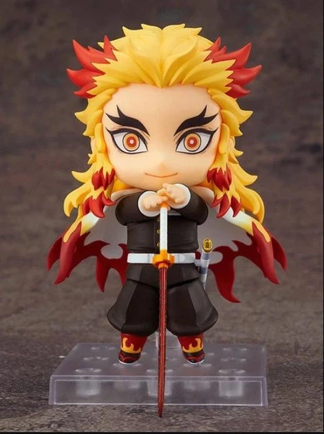 Коллекционная фигурка статуэтка Кеджуро Ренгоку Kyojuro Rengoku Клинок уничтожающий демонов Demon Slayer Kimetsu no Yaiba аниме фигурка, 10 см - изображение 3