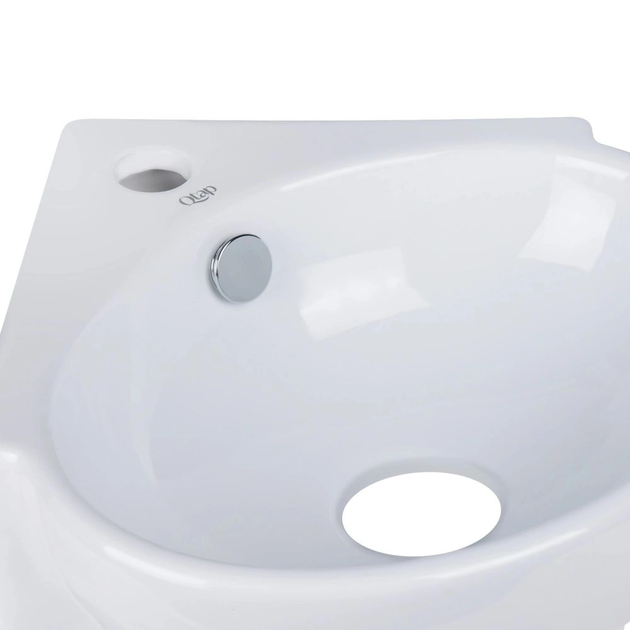 Раковина подвесная Qtap Leo 360х250 угловая, белая (QT11115010WN47331) - изображение 3