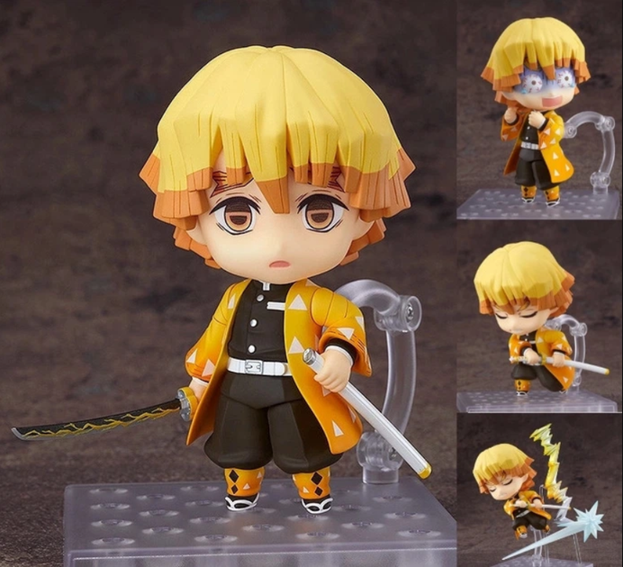 Коллекционная фигурка статуэтка Зеницу Агацума Zenitsu Agatsuma Demon Slayer: Kimetsu no Yaiba Nendoroid аниме минифигурка, 10 см - изображение 2