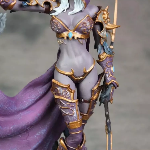 Фигурка Sylvanas Windrunner Ghost Queen World of Warcraft / Сильвана Ветрокрыла Варкрафт / Статуэтка BauTech Tribal Queen Sylvanas – коллекционная аниме фигура Королевы Сильваны 22 см на подставке - изображение 11
