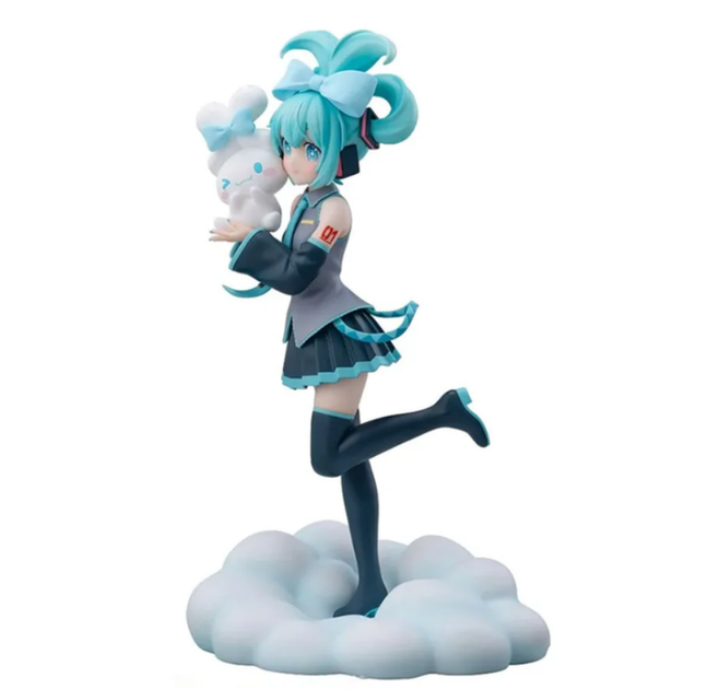 Коллекционная аниме фигурка статуэтка Hatsune Miku x Cinnamoroll с кроликом, collection figure anime Vocaloid 21см - изображение 4