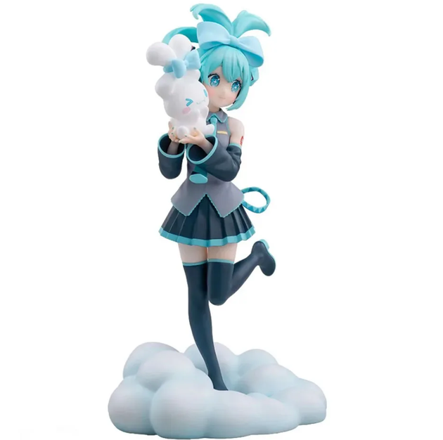 Коллекционная аниме фигурка статуэтка Hatsune Miku x Cinnamoroll с кроликом, collection figure anime Vocaloid 21см - изображение 6