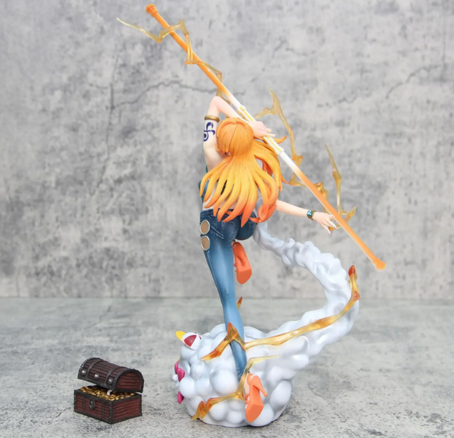 Коллекционная аниме фигурка Nami из One Piece 30 см – статуэтка Нами на облаке Zeus с посохом Clima-Tact - изображение 6