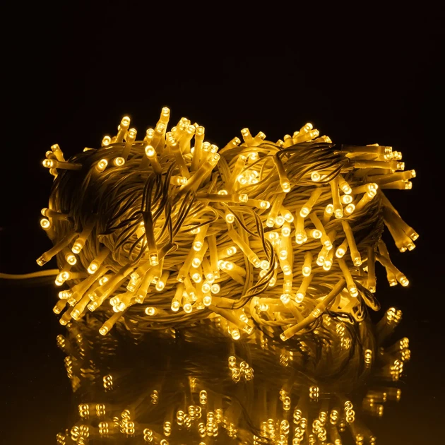 Гирлянда Нить уличная 50 м 500 LED Желтая белый провод гирлянда на улицу 8 режимов работы гирлянда нитка - изображение 4