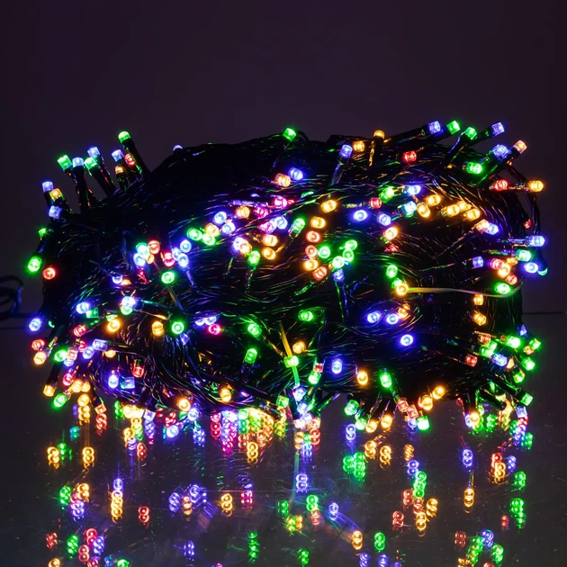 Уличная гирлянда нить 50 м 500 LED Мультиколор черный провод гирлянда на улицу 8 режимов работы новогодняя гирлянда - изображение 5