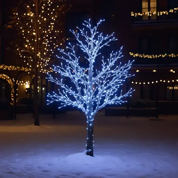Гирлянда Нить уличная 30 м 300 LED Белая белый провод гирлянда на улицу 8 режимов работы гирлянда нитка - изображение 2