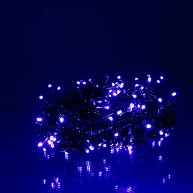 Гирлянда Нить уличная 30 м 300 LED Синяя черный провод гирлянда на улицу 8 режимов работы гирлянда нитка - изображение 3