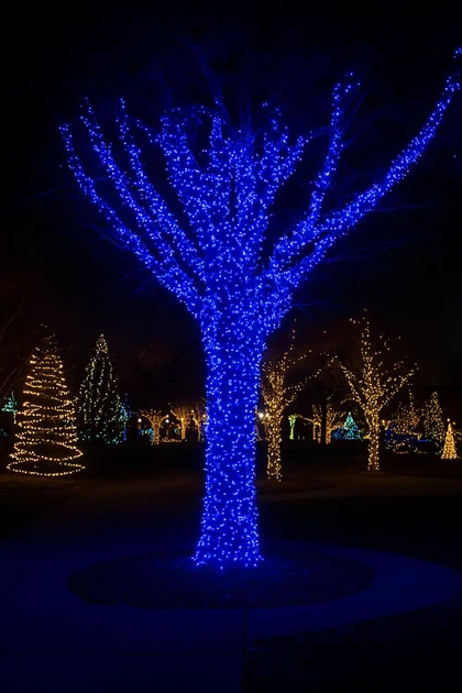 Уличная гирлянда нитка 100 м 1000 LED Синяя белый провод гирлянда на улицу 8 режимов работы новогодняя гирлянда - изображение 8