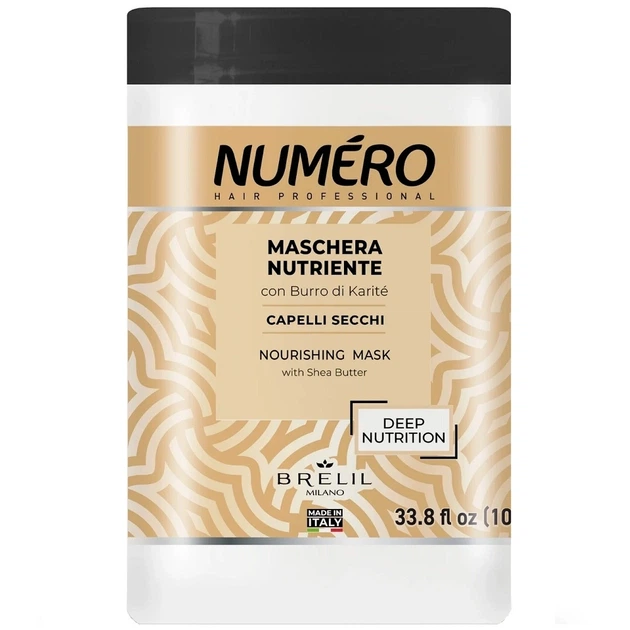 Крем-маска BRELIL Professional Karite Numero Nourishing Mask with Shea Butter для живлення волосся з маслом каріте та авокадо 1000 мл - Фото 1 Крем-маска BRELIL Professional Karite Numero Nourishing Mask with Shea Butter для живлення волосся з маслом каріте та авокадо 1000 мл - зображення 1
