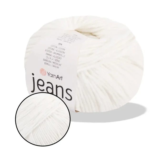 Пряжа YarnArt Jeans Білий - Фото 1 Пряжа YarnArt Jeans Білий - зображення 1