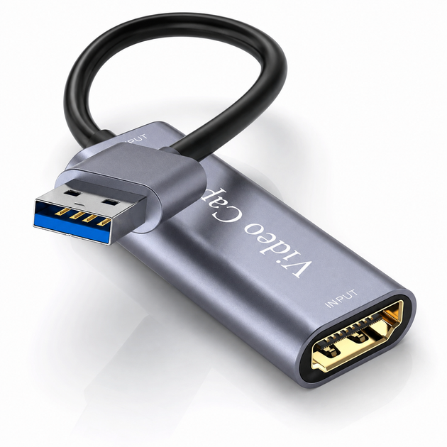 Зовнішня відеокарта захоплення HDMI - USB для запису екрану та стрімів 77585 - Фото 1 Зовнішня відеокарта захоплення HDMI - USB для запису екрану та стрімів 77585 - изображение 1