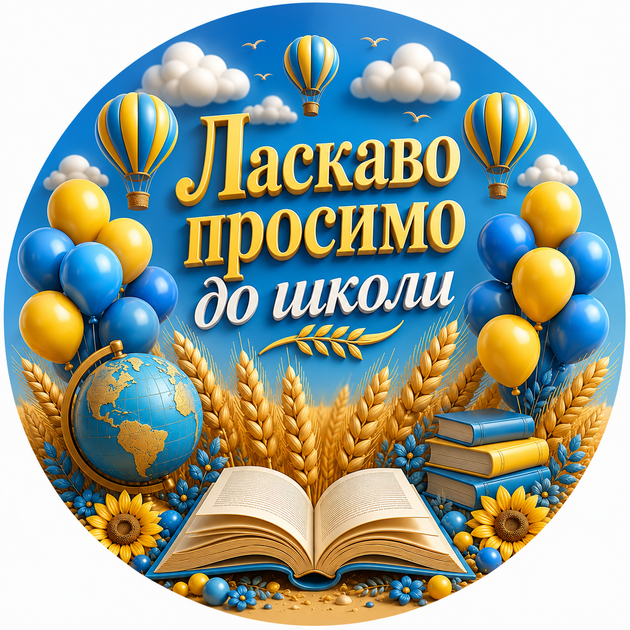 Міні банер артборд 3Д 50 см на 1 вересня Ласкаво просимо до школи Повітряні кулі Синій та жовтий - Фото 1 Міні банер артборд 3Д 50 см на 1 вересня Ласкаво просимо до школи Повітряні кулі Синій та жовтий - изображение 1
