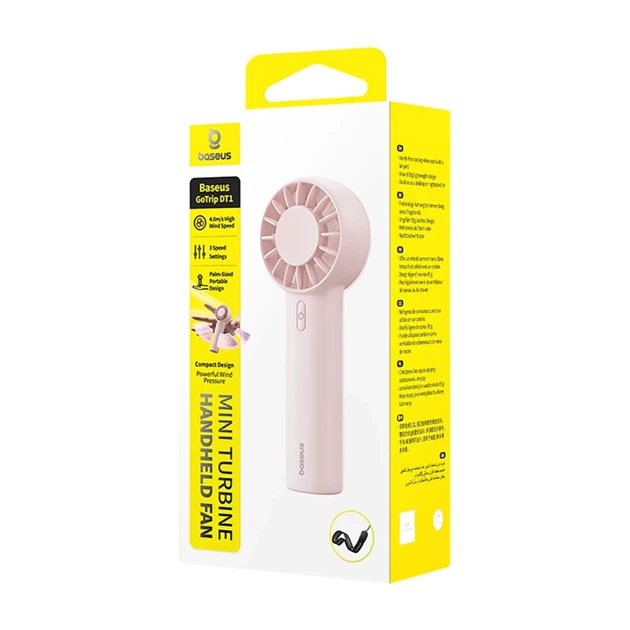 Вентилятор Baseus GoTrip DT1 Pink - Фото 3 Вентилятор Baseus GoTrip DT1 Pink - изображение 3