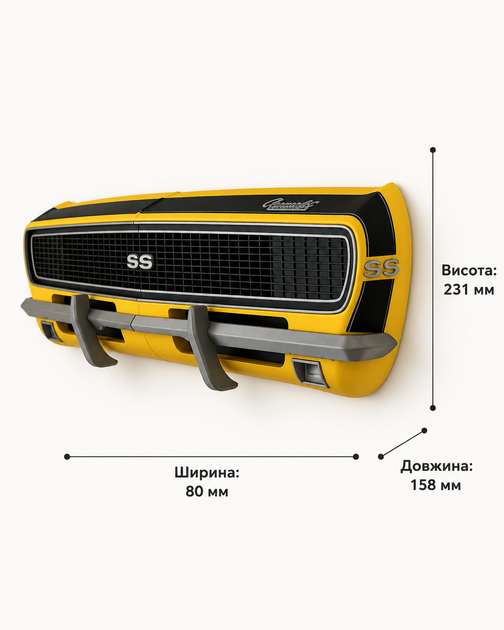 Настінна полиця-органайзер у вигляді автомобіля Chevrolet Camaro SS 1967. Aivory - изображение 3