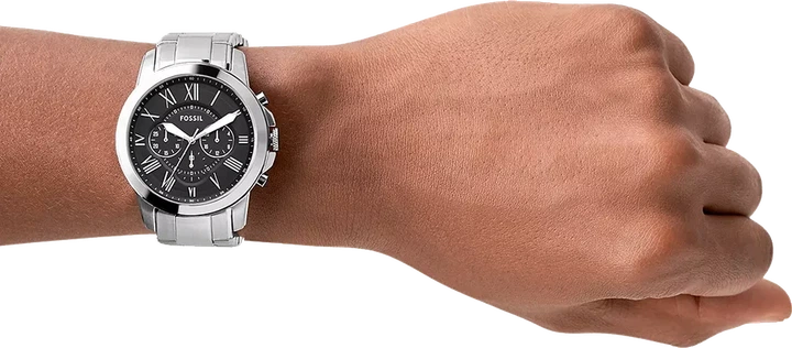 Мужские Часы Fossil Grant FS4736 с хронографом (Серебристый/Черный циферблат) - изображение 5