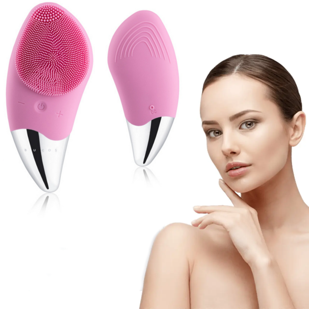 Силиконовая щетка-массажер BUCOS Sonic Facial Brush S1 электрическая, Розовая - Фото 2 Силиконовая щетка-массажер BUCOS Sonic Facial Brush S1 электрическая, Розовая - изображение 2