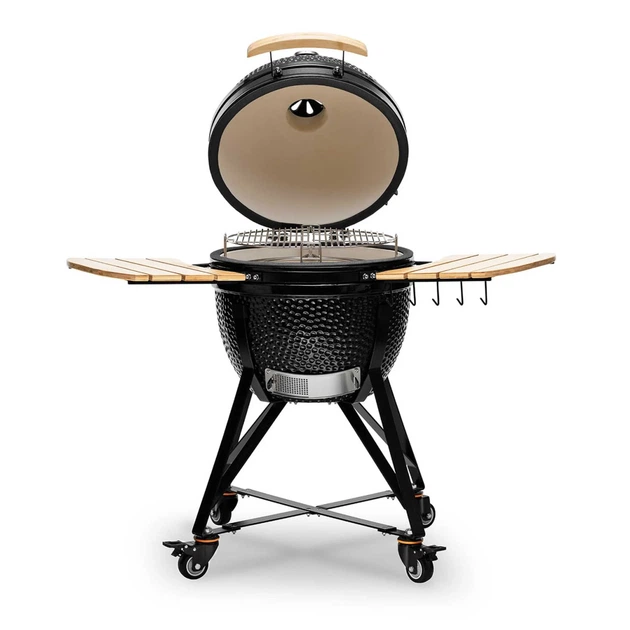 Керамічний гриль Kamado Bono Media на вугіллі 44.5 см Чорний (4779039710889) - зображення 3