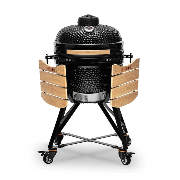 Керамічний гриль Kamado Bono Media на вугіллі 44.5 см Чорний (4779039710889) - зображення 7