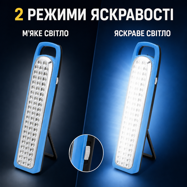 Аварийный светильник Power Master, 62 LED 2400 мАч с питанием от аккумулятора и батареек D - изображение 7