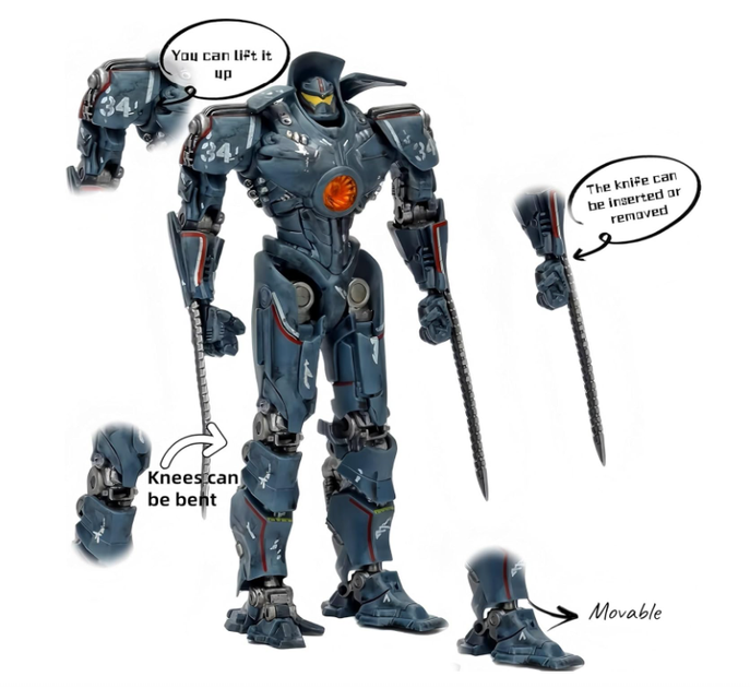 Колекційна фігурка робота NECA з фільму Тихоокеанський рубіж Pacific Rim Jaeger Gipsy Dange 18 см - зображення 3