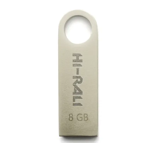 USB-флешка Hi-Rali Shuttle 8GB металевий корпус компактний для зберігання даних сталевий - зображення 3