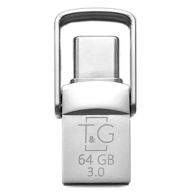 USB OTG флешка T&G 2 в 1 Type C 64GB металлическая стальная для смартфонов и ПК - Фото 3 USB OTG флешка T&G 2 в 1 Type C 64GB металлическая стальная для смартфонов и ПК - изображение 3
