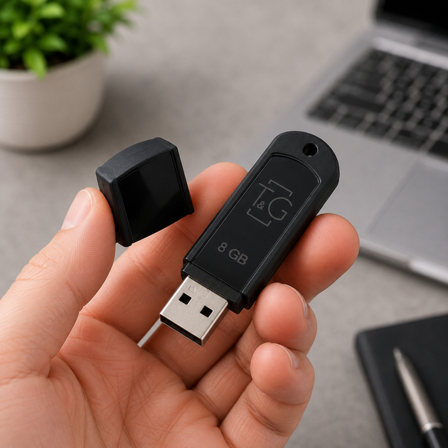 USB-флешка T&G 8GB Classic 011 чорна ударостійка з матовою поверхнею для зберігання даних Black - зображення 3