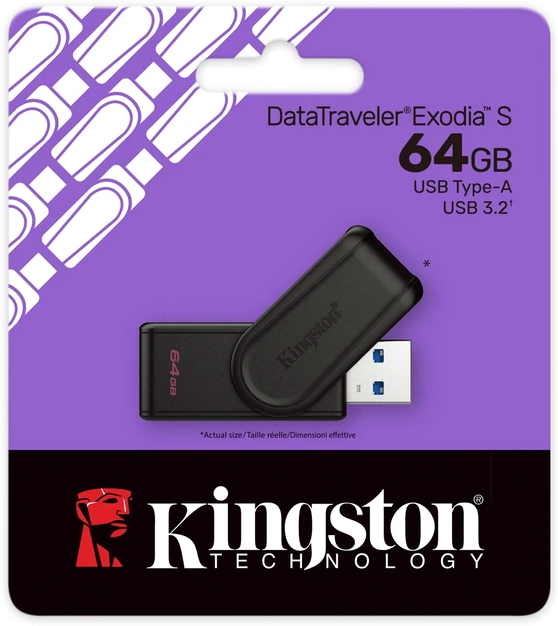 USB флешка Kingston DT Exodia S 64GB высокоскоростная с защитой разъёма черная - изображение 3