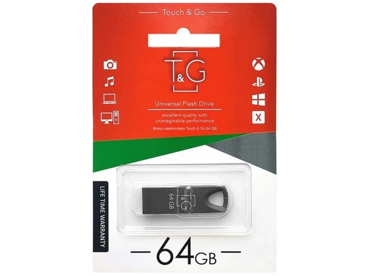 USB флешка 64 ГБ металл черный для хранения данных модель Metal 117 - изображение 8