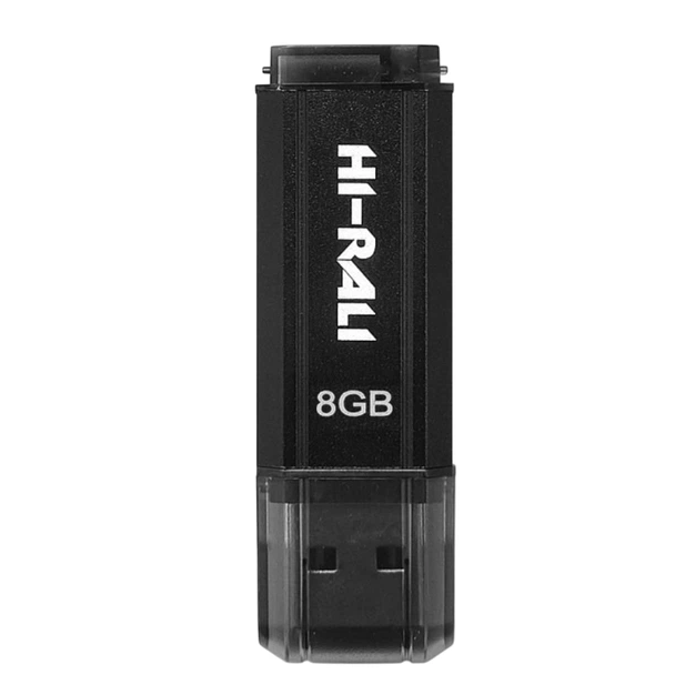 USB Flash Drive Hi-Rali Stark 8GB ударостійкий із захисним ковпачком чорний - зображення 2