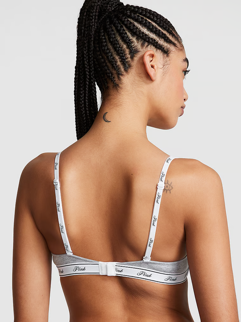 Бесшовный бюстгальтер без пуш-ап серого цвета VICTORIA'S SECRET PINK р. 75D/34D арт. 30474 - Фото 2 Бесшовный бюстгальтер без пуш-ап серого цвета VICTORIA'S SECRET PINK р. 75D/34D арт. 30474 - изображение 2