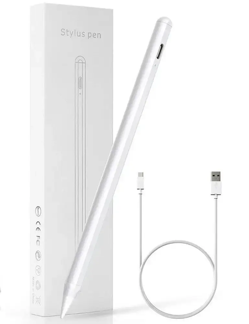 Стилус HOTLIFE для iPad 2018–2026, Palm Rejection, поддержка наклона, магнитный, Type-C, 4 наконечника, белый - Фото 2 Стилус HOTLIFE для iPad 2018–2026, Palm Rejection, поддержка наклона, магнитный, Type-C, 4 наконечника, белый - изображение 2