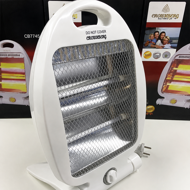 Инфракрасный кварцевый обогреватель Crownberg CB7745 Quartz Heater 800 Вт портативный бытовой электрообогреватель с 2 режимами нагрева 400/800 Вт, подставкой и ручкой для переноски - изображение 6