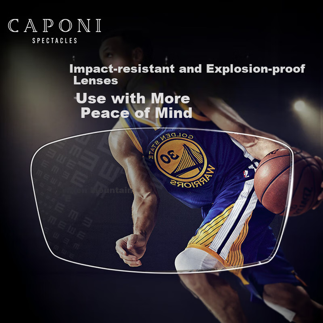 Спортивные очки CAPONI для мужчин с близорукостью, профессиональные защитные очки для баскетбола и футбола, защита глаз от синего света, сверхлегкая оправа для велоспорта на открытом воздухе. - изображение 5